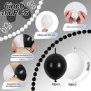 Black and White Quick Link Balloons, 100PCS Latex Linking Balloons for Making Balloon Wall Balloon Arch Balloon Chains and Wedding Birthday Baby Shower Engagement Graduation Party Decorations (6inch) by CozyNest Decor