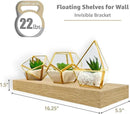 Sorbus Floating Shelves for Wall, Bathroom Shelves Wall Mounted for Kitchen, Bedroom, Bathroom Storage Over Toilet, Hanging Book Shelf for Wall Home Decor Living Room (Maple Wood, 3 Pack) by CozyNest Decor
