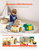 VEVOR Engine Toy, 60 Pieces, Kids Mechanic Car Repair Set with Removable Parts, Lights and Sounds, Steering Wheel and Horn, Kids Mechanic Workshop Set for Toddler Ages 3 Years and Up, Green by TinyTreasures Baby Boutique
