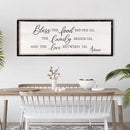 Bless the Food Before Us, the Family Beside Us, and the Love between us Framed Wall Art for Christian God Jesus Christ Prayer, 32''×12'' Positive Holy Religious Rustic Bible Verse for Dining Room by CozyNest Decor