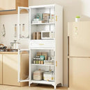 75” Tall Kitchen Pantry Storage Cabinet, Metal Storage Cabinet with 1 Drawer and Adjustable Shelves, Kitchen Pantry Cupboard, Freestanding Cupboard for Bathroom (White-4 Doors and 1 Drawer) by CozyNest Decor