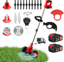 ALSO GO 24V Electric Weed Wacker, Cordless Grass Trimmer, 3 in 1 Grass Trimmer with 2pcs Batteries & Charger, Battery Powered Weed Eater/Brush Cutter/Edger with Wheels for Garden and Yard Lawn by GreenHaven Gardens