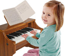 Wood City Wooden Piano Toys (25 Keys) Mini Music Educational Instrument Toy Toddler Baby Kids Piano Keyboard with Music Stand and Color Coded Keyboard Stickers for 3-7 Year Old by TinyTreasures Baby Boutique