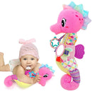 Baby Sensory Toys 0-6 3-6 Months Musical Stuffed Animal Plush Pink Seahorse for Infant 6-12 Month Tummy Time with Baby Mirror Newborn Crinkle Developmental Toy Girls Boys Birthday Gifts 0-3 4 5 Month by TinyTreasures Baby Boutique