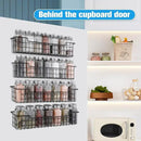 Spice Rack Organizer Wall Mount, Spice Organization Storage Shelf for Cabinet Door, 2 Packs Wall Spice Rack Saving Space for Kitchen, Black by CozyNest Decor