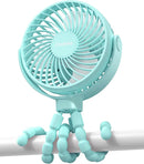 Stroller Fan Clip on for Baby, 4000mAh Rechargeable Battery Operated, Flexible Tripod, 3 Wind Speed, 360° Rotatable, Small Cooling Portable Fan for Car Seat Crib Bike Travel Beach, Blue by TinyTreasures Baby Boutique