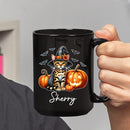 Personalized Name Bengal Wearing Witch Hat Coffee Mug, Custom Bengal Halloween Ceramic Cup, Spooky Cat Pumpkins Mug 11oz 15oz, Pet Halloween Black Cup, Gift for Cat Dad Mom Family Friend by TinyTreasures Baby Boutique