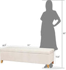 Joveco Storage Ottoman Bench, 51" Rectangle Long Bench, for Bedroom, End Foot of Bed, Living Room, Entryway, Beige by CozyNest Decor