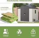 Patiowell 8 x 8 FT Plastic Outdoor Storage Shed with Floor, Resin Shed with Window and Lockable Door for Garden, Backyard, Tool Storage Use, Easy to Install in Beige (Kick-it Shed) by GreenHaven Gardens
