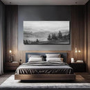 SOUGUAN Grey Wall Decor Foggy Mountain Wall Art Tree and Bird Pictures Artwork for Walls Living Room for Bedroom Kitchen Dining Room Home Office 30x60 Inch by CozyNest Decor