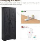 72" Tall Wood Storage Cabinet, Farmhouse Kitchen Pantry Cabinet with Adjustable Shelves & Drawer & Barn Doors, Versatile Storage for Kitchen, Dining Room, Bathroom, Black by CozyNest Decor