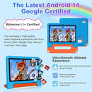 2025 Kids Tablet 10 inch Android 14 Tablets for Kid Octa-Core, 20GB+128GB (TF 1TB), Toddler Tablet with Shockproof Case, 2.4G+5G WiFi 6, Parental Control, Face Unlocked, Split Screen, BT5.0 (Blue) by TinyTreasures Baby Boutique