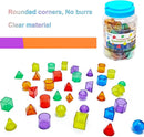 3D Geometric Solids 60 Pcs for Kids Translucent Geometric Shapes for Geometry Beginnings,Light Table Manipulatives Toy Math Helper School Supplies by TinyTreasures Baby Boutique