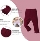 SOBOWO Baby Girl Leggings Pants Toddler Girls Solid Ribbed Pants 3 Pack Ruffle Bottoms Trouser Fall Winter Clothes 9M-3T by TinyTreasures Baby Boutique