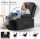 Recliner Chairs for Adults, FSC Certified Massage Rocker with Heated Modern Ergonomic Lounge 360 Degree Swivel Single Sofa Seat Living Room Lounge Recliners Black by CozyNest Decor