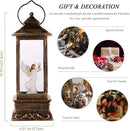 Christmas Decorations Snow Globe Lantern,Christmas Lantern with 8 Christmas Theme Music,Christmas Snow Globe Gifts Water Glittering Swirling Christmas Home Decoration（Dove Angel） by CozyNest Decor
