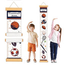 Personalized Name Growth Chart Wall Decor for Kids – Canvas Removable Height Chart Measuring Ruler 59" x 7.9" (Balls) by TinyTreasures Baby Boutique