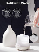 InnoGear Oil Diffuser, 150ML Ceramic Diffuser for Essential Oils Handcrafted Aromatherapy Diffuser Ultrasonic Cool Mist Humidifier with 2 Mist Modes Waterless Auto Off for Room Office, White Base by TinyTreasures Baby Boutique