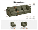 Oversized Modular Sofa, Extra Deep Cloud Chenille Sectional Couch with Ottoman Chaise, Fluffy Chenille 3 Seater Sofa for Living Room, Villa (Basic 3 Seater, Chenille Green) by CozyNest Decor