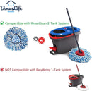 BonusLife 8-Pack Mop Head for O-Ceda RinseClean Spin Mop Refill 2-Tank System Only Easy Cleaning Microfiber Replacement