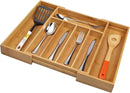 Utoplike Bamboo Cutlery Tray Silverware, Drawer Dividers for Kitchen Utensils, Flatware Tray Drawer Insert for knives, Gadgets and Garage Tools, Office Supplies by CozyNest Decor
