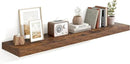 Heimlove 55 Inch Floating Shelves for Wall,10 Deep Large Rustic Brown Wall Shelf with Heavy Duty Brackets,Wall Mounted Storage & Display Shelves for Bedroom,Living Room,Kitchen,Office by CozyNest Decor