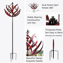 Yard Garden Wind Spinners - Large Outdoor Metal Wind Spinners Sculptures, Lawn Yard Art Garden Decor (Burgundy Lotus) by GreenHaven Gardens