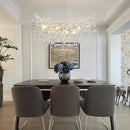 Modern Crystal Silver Chandelier, 36" Large Rectangular Oval Tree Branch Crystal Chandeliers for Dining Room,16-Light Flush Mount K9 Crystal Chandeliers, for Kitchen Island,Dining Room by CozyNest Decor