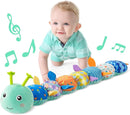 LIGHTDESIRE Baby Toys Musical Caterpillar,Infant Stuffed Animal Toy with Crinkle and Rattles,Soft Sensory Toys with Textures for Tummy Time Newborn Boys Girls 0 3 6 12 Months(Blue) by TinyTreasures Baby Boutique