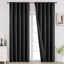 Joydeco 90 Inch Blackout Curtains for Bedroom,Thermal Insulated Black Out Curtains 2 Panels Set, Room Darkening Drapes for Living Room Window Rod Pocket Back Tab (W37 x L90 Inch, Black) by TinyTreasures Baby Boutique