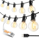 LED Outdoor String Lights, 150FT 75+2 Shatterproof Bulbs Outdoor Patio Lights, IP65 Waterproof Connectable Hanging Outside Light for Backyard, Porch, Deck, Balcony, 2200K by CozyNest Decor