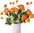 5 Stems Artificial Silk Ranunculus Flowers Orange 23" Tall,UV Resistant,Bendable Stems for Wedding Centerpieces,Home Deco（Orange） by CozyNest Decor
