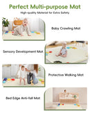 Baby Play Mat, Unique Crawling Mats with 4 Sensory Development Zones for Motor Skills, 50''x50'' Playpen Mats with Non-Slip Cushioned that Fits Nicely Into Any Playroom, Beige by TinyTreasures Baby Boutique