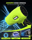 Leaf Blower Cordless with Battery and Charger,800,000 RPM,Extended Nozzle,Lightweight Handheld Design,Blower for Patio Cleaning,car Blowing Water,Blowing Leaves and Dust（Grass Green） by GreenHaven Gardens
