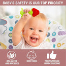 Teething Toys (5 Pack) - Tinabless Infant Teething Relief Toys&Teething Mitten Set, Food Grade Silicone Anti Dropping Wrist Hand Teethers Baby Chew Toys for Sucking Needs, Silicone Baby Teethers(Pink) by TinyTreasures Baby Boutique