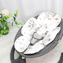 2 in 1 Infant Car Seat Insert, Car Seat Head Support Baby Girls Boys, Soft Newborn Carseat Insert Cushion, Perfect for Carseats, Strollers, Swings (White Flower) by TinyTreasures Baby Boutique