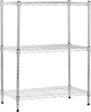 Amazon Basics 3-Shelf Adjustable Heavy Duty Steel Wire Rack Storage Shelving Organizer for Kitchen, Garage, 23.2" L x 13.4" W x 30" H, Chrome by CozyNest Decor