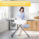 Full Size Ironing Board, 18x51 Iron Board with Metal Panel Stretchable Iron Rest, Adjustable Height Heavy Duty Heat & Scorch Resistant Cover Ironing Board, for Home, Laundry, Black by CozyNest Decor
