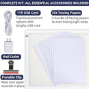 LED Tracing Light Box, Ultra-Thin Light Pad with Adjustable Brightness, Includes USB Cable, Adapter, Tracing Paper, and Clip. Portable Drawing Pad and LED Board for Sketching, Cricut Projects, Art by TinyTreasures Baby Boutique