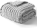YnM Chunky Throw Blanket, Hand Knitted with Chenille Yarn, Skin Friendly, Ventilated and Breathable, Machine Washable, Home Décor Piece for Couch, Sofa and Bed (Glacier Grey, 30x40 Inch) by CozyNest Decor
