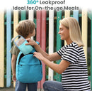 2-in-1 Insulated Food Jar & Snack Container - 15oz Kids Soup Thermos for Hot Food with Handle and Spoon, Leak Proof Reusable Toddler Snack Box, Perfect for School & Travel, Tiffany Blue by TinyTreasures Baby Boutique