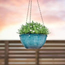 10in Hanging Planters for Indoor and Outdoor Plants, 2 Pack Hanging Planter with Drainage Hole, Round Hanging Flower Pots for Garden Home Decor (Blue) by GreenHaven Gardens