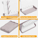 SpaceAid Baby Bottle Drying Rack with 20 Hooks, Space Saving Kitchen Bottles Rack Dryer, Vertical Baby Bottle Holder Organizer for Countertop Storage Accessories (White and Taupe) by TinyTreasures Baby Boutique