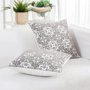 HWY 50 Grey Gray Decorative Throw Pillow Covers 18x18 Inch, Pack of 2 Embroidered Cotton Farmhouse Cushion Cover Pillow Case for Sofa Couch Living Room Bed Bedroon, Modern Pattern by CozyNest Decor