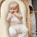 Hooyax Muslin Baby Lounger Cover 2 Pack, Soft and Breathable Newborn Lounger, Adorable Slipcover for Boys & Girls (Brown, Wheat) by TinyTreasures Baby Boutique