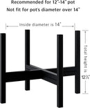 FaithLand Mid Century Plant Stand Indoor Outdoor(Plant Pot Not Included), Hold Up to 14 Inch Planter, Metal Planter Stand, Potted Plant Holder, Black - Fits Snake Plant - Upgraded Design by GreenHaven Gardens