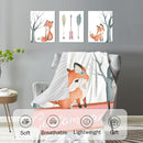 Personalized Nursery Crib Bedding Set: Custom Name 5 Piece Baby Crib Sets with Cute Fox Pattern - Toddler Double Layer Blanket Set, Comfortable Crib Bed Sheets for Baby Grils by TinyTreasures Baby Boutique