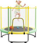Kids Trampoline with Safety Net – 440lbs Capacity, Upgraded Rust-Proof Ring Legs, Adjustable Gymnastics Bar & Toys – Indoor Outdoor Toddler Trampoline for Boys & Girls Ages 1-8 by TinyTreasures Baby Boutique