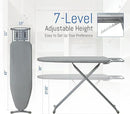 Ironing Board Full Size, BlissBoard 43"x13" Sturdy Heavy Duty Iron Board with Iron Rest, Heat Resistant Cover with Ultra Thick Padding, Height Adjustable, Silver by CozyNest Decor