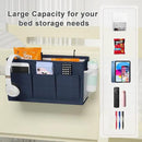 Dual-purpose Bedside Caddy Bedside Organizer, Bed Caddy with 6 Pockets, Versatile Bedside Storage Solution Magazine Remotes holder, ideal for Home, Dorm, Hospital, Crib Bed (Navy) by CozyNest Decor